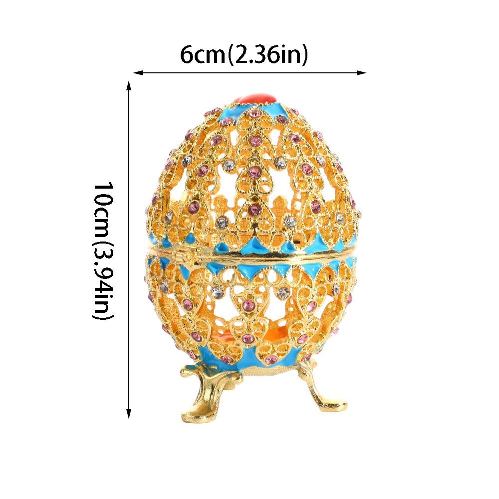 Zinc Zinc Alloy Material Egg-Shaped Box Enamel Color Jewelry Storage Box Jewelry Box Jewelry Organizer