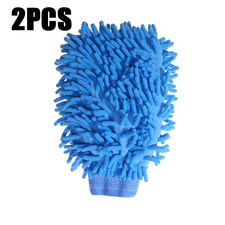 1/2PCS Chenille Plush Gloves for Car Cleaning Thickened Doublesided Car Cleaning Tools Ultrafine Fiber Car Washing Gloves