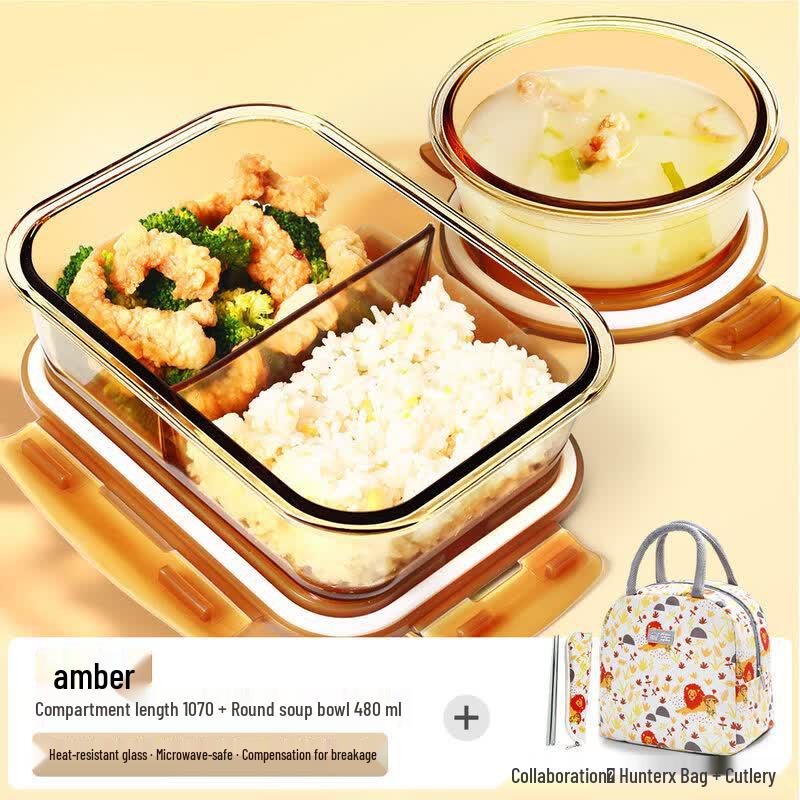 QW Glass Microwaveable Bento Box