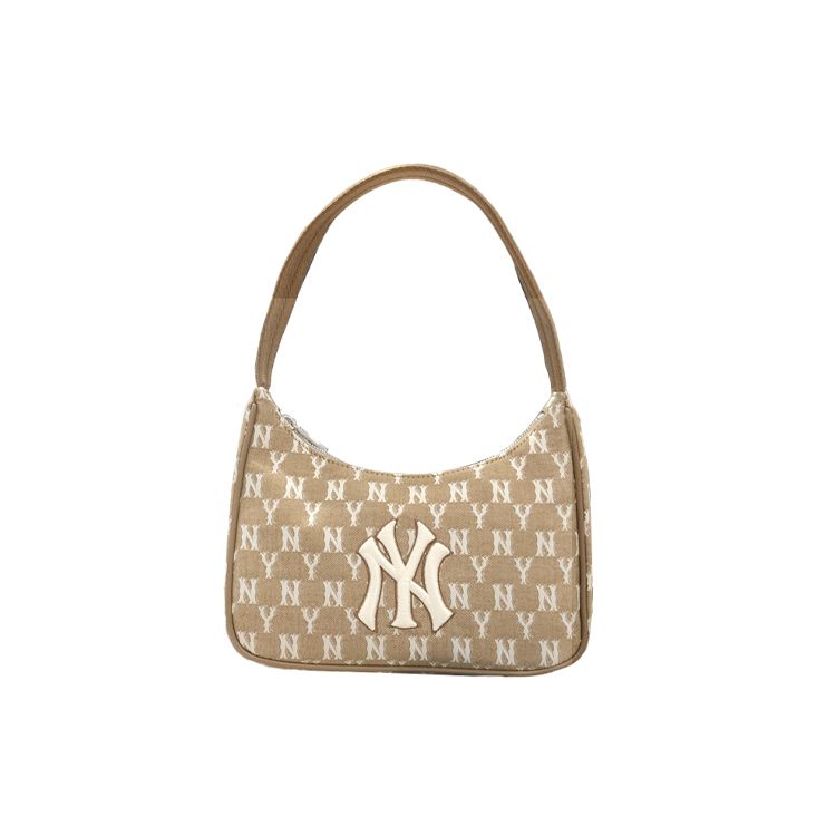 MLB Monogram Series New York Yankees Vintage All Over Print NY Polyester Underarm Bag Mahjong Bag Tote Bag Regular Women bags 32BG33111-50B