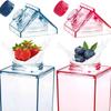 500/1000Ml Transparent Milk Bottle Water Box Square Coffee Juice Tea Cup Transparent Milk Storage For Outdoor Sports Camping Gym
