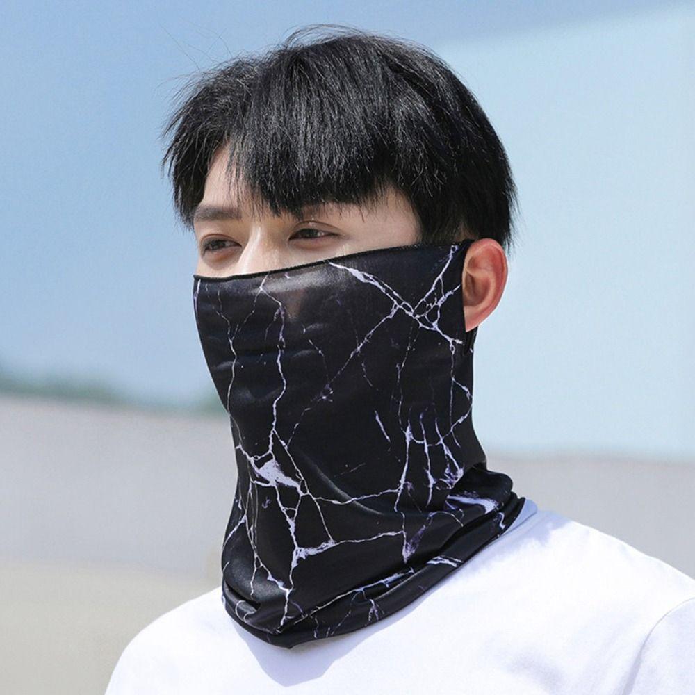 Elastic Cool Face Scarf Hanging Ear Cycling Balaclava Lce Silk Bandana  Men Women