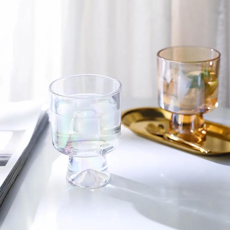 Creative High Footed Glass Cups Exquisite Ice Cream Yogurt Glass Cup Household Breakfast Oat Milk Cup