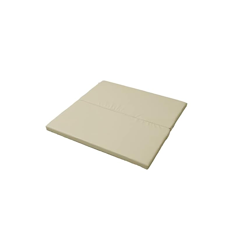YAMAZEN Baby Play Mat, 90 x 90 cm, 5 cm thick, Square, Foldable in Half, Floor Mat, Fully Assembled, Ivory (IRM-9090F2C(IV))