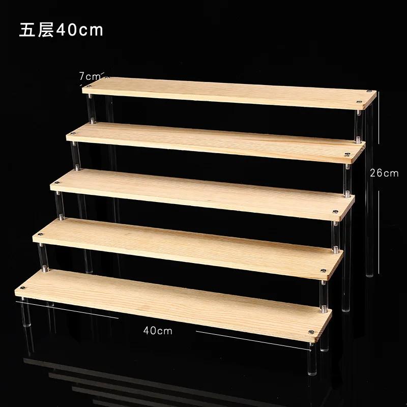 Acrylic Wooden Display Riser Stand for Funko POP Figures,Earring Ring Holder Cupcake Stand,Perfume Stand Organizer Display