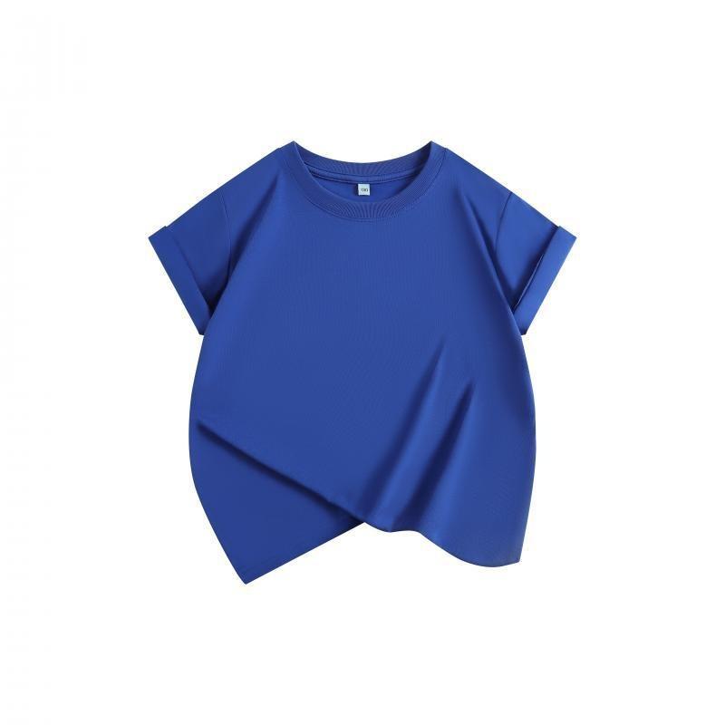 Sommer 230g neues kurzärmeliges Oberteil einfarbig Rundhals mit coolem Kinder-T-Shirt vielseitig kann als Logo verwendet werden