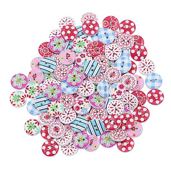 100Pcs Simple Buttons Durable Exquisite Crafts 2 Holes Buttons for Cardigan Sweater