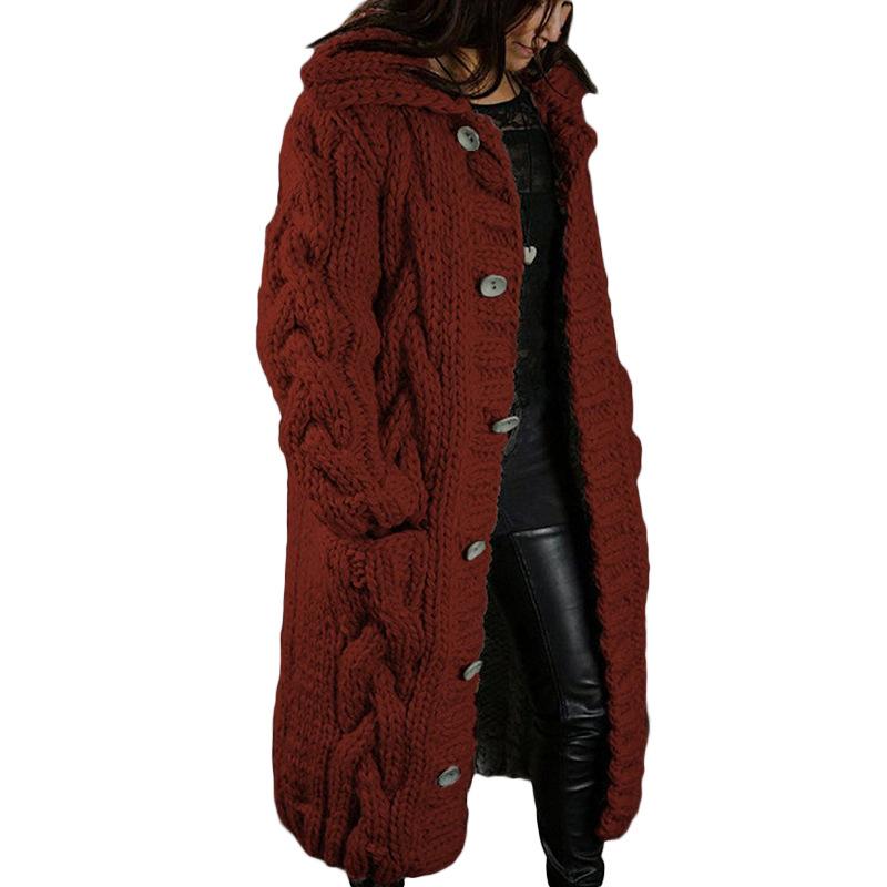 European and American Women's New Cardigan Coat Single Breasted Plus Size Sweater Jacket