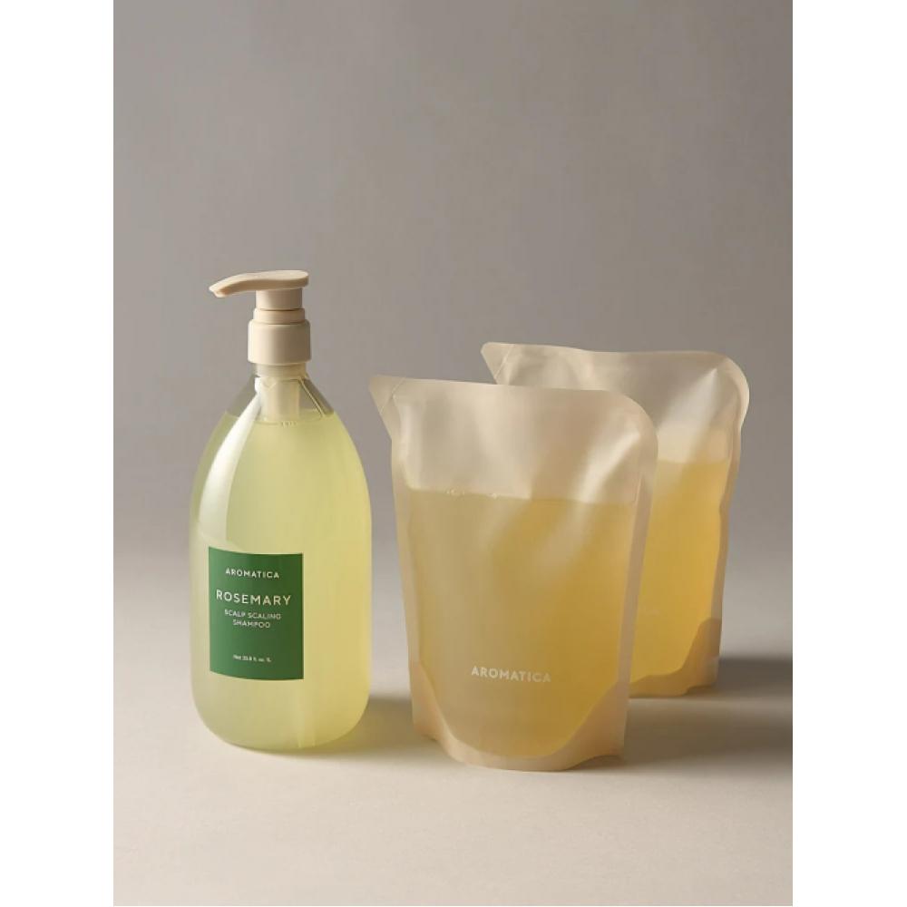 Aromatica Large Capacity Rosemary Scalp Scaling Shampoo 2l  1l Of Main Product + 2 Refills Of 500 NONE