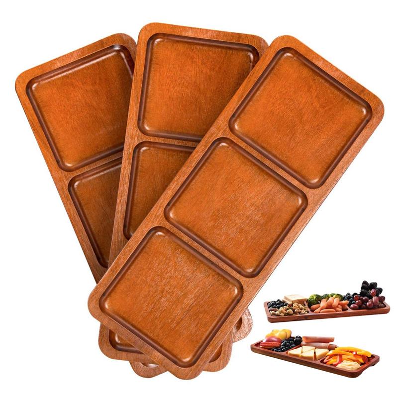

Charcuterie Boards 3 Grid Dessert Tray Sturdy Food Serving Utensils Beautiful Wooden Divided Tray For Birthday Wedding United States