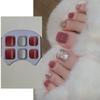 S.A.V.I 24 PCs Pink & Gold Glitter Press-On Toe Nails | Short Natural Shape | Reusable Fake Toenails for Women | Easy Application | Salon Finish Na