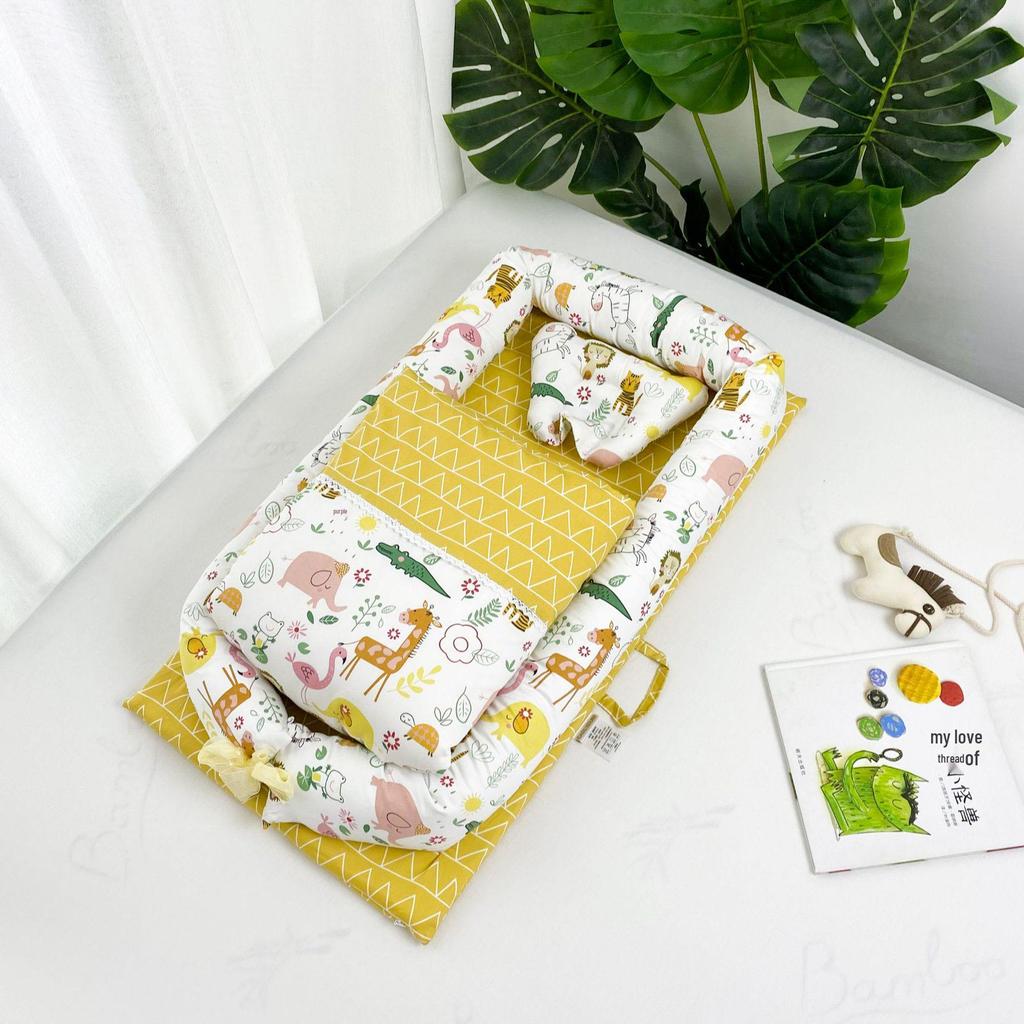 100% Baumwollsatin Babybett: Faltbares Neugeborenen-Schlafbett, Multifunktionales Bionisches Bett