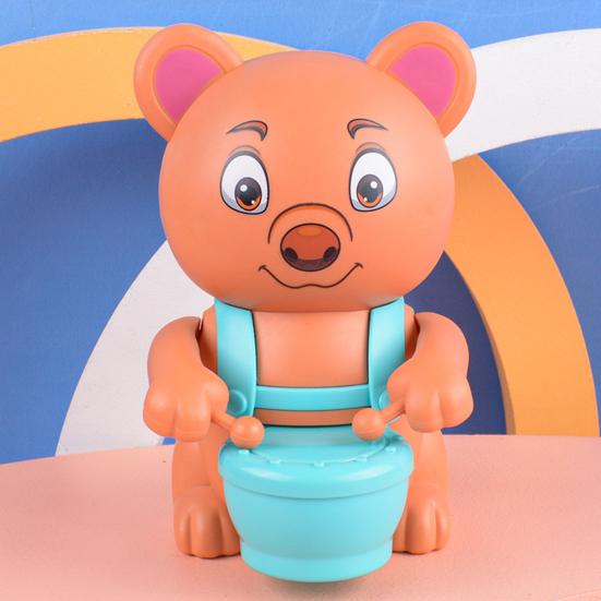 Cartoon Aufziehspielzeug Keine Batterie erforderlich Interessanter Bär Schweinchen Panda Frosch Trommelspielzeug Unterhaltung Füllstoff Aufzieh-Trommel Jungen Mädchen