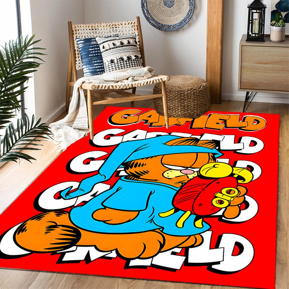 Tappeti Antiscivolo a Tema 'L'Avventura Accogliente di Garfield' - Arredamento per la Casa in Poliestere, Adatti per Camere da Letto, Soggiorni, Ingressi, Studi e Decorazioni