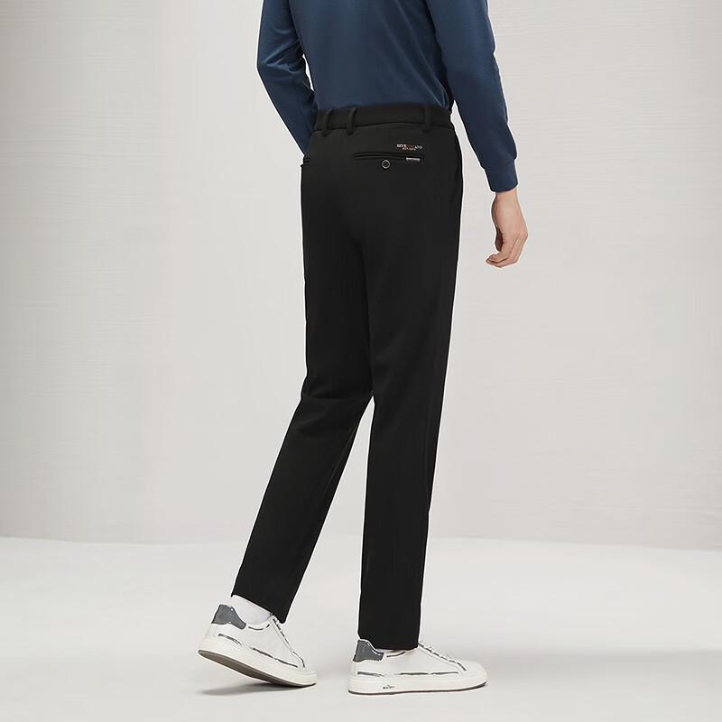 Septwolves Men's Lyocell Blend Brushed Straight-Leg Casual Trousers