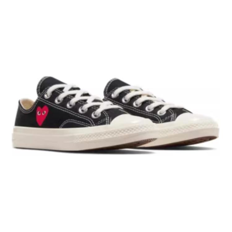 Comme Des Garçons PLAY X Converse Chuck 70 Low PS Single Heart - Black Kids Sneakers Egret Red A08806C