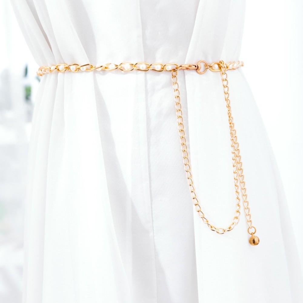 Boho Ball Pendant Waist Chain Thin Dress Skirt Decorative Waistband Women Dress Decoration