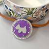 Rhinestone Puppy Mirror Magnetic Suction Solid Color Round Mobile Phone Airbag Bracket Retractable Wind Portable Ring Buckle