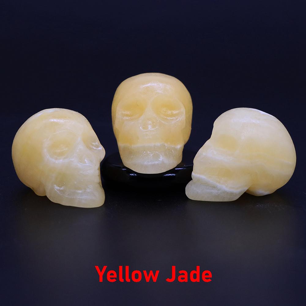 Natural Crystal Skull Ghost Head Statue Rose Quartz Stone Reiki Collectible Diy Gem Carved Spiritual Wicca Home Decor Gift 30Mm