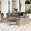 VidaXL Garden Lounge Set with Cushions 9 Pcs Beige Braided Resin 3219239
