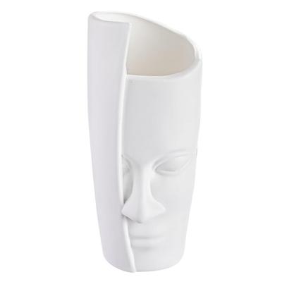 Πολυμερές 12 ιντσών Αισθητικό Ανθοδοχείο Μακρύ για Σαλόνι και Κεντρικό Τραπέζι Υπνοδωματίου | Λευκό Βάζο για Διακόσμηση Σπιτιού