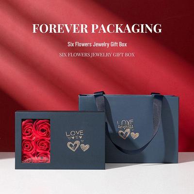 Rosenblüten Schmuck-Geschenkbox - Anhänger- und Ringhalter