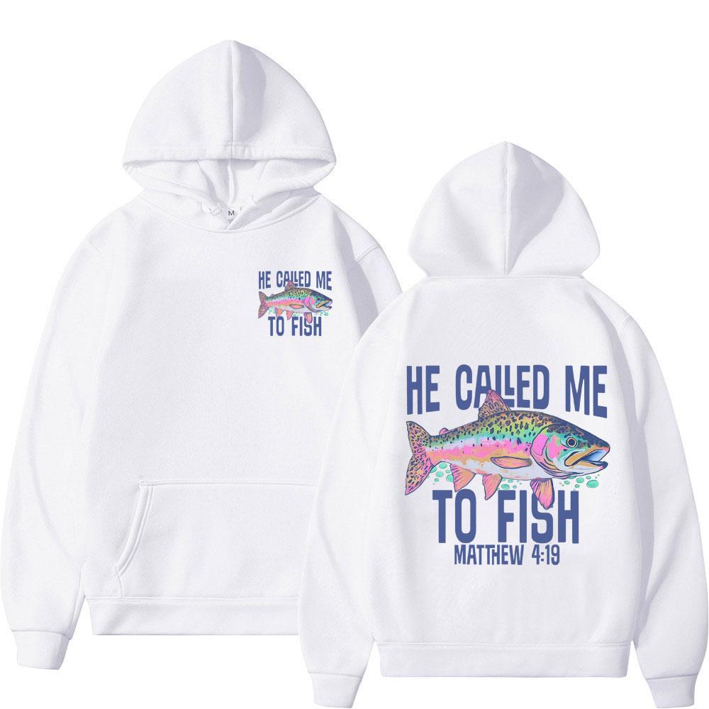 Called To Fish Christian Vintage Graphic Pullovers Men Women Fashion Long-sleeved Sweatshirt Autumn Winter Loose Hoodies