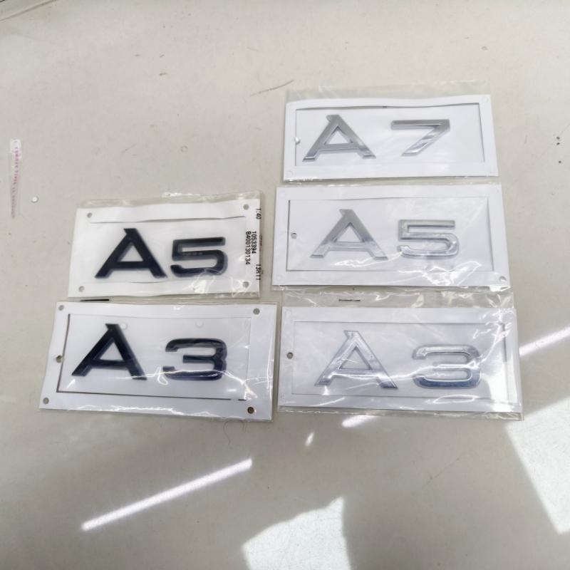 3D ABS chrom błyszczący czarny bagażnik samochodowy litery numery emblemat dla A1 A3 A4 A5 A6 A7 A8 naklejka na pokrywę bagażnika samochodu tabliczka znamionowa