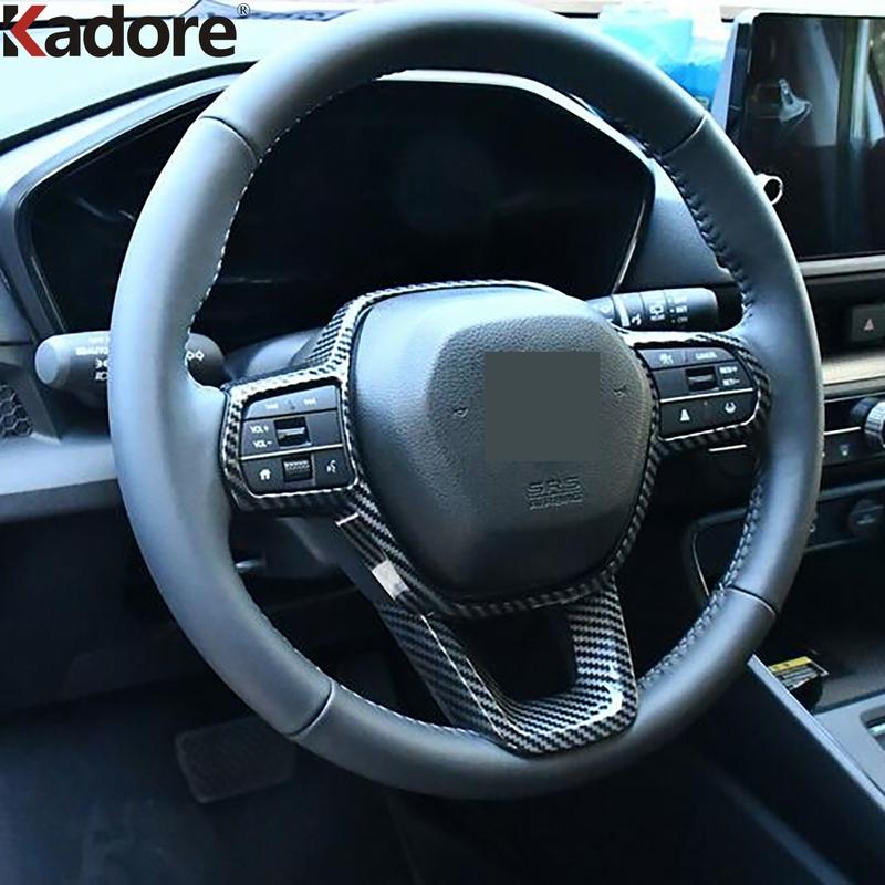 Car Steering Wheel Panel Cover Trim For Honda CRV CR-V  2024 Carbon Fiber Decoration Interior Mouldings Accessories