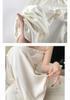 2025 Spring/Summer Women's Jacquard Satin Wide-Leg Pants: High-Waist, Buttoned, Slim-Fit, Casual Trousers.