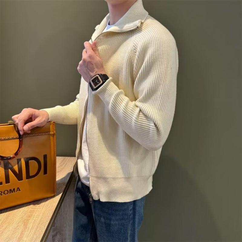 Men's Retro Loose-Fit Zipper Knit Pullover Sweater