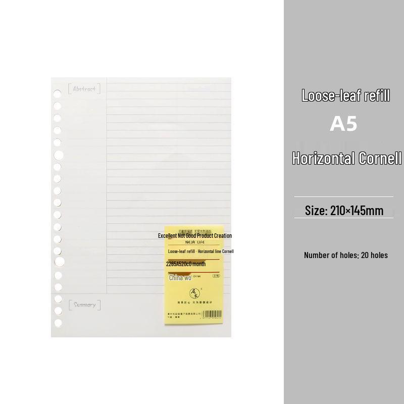 Smooth Loose-Leaf Notebook with Removable Pages for Postgraduate Exams