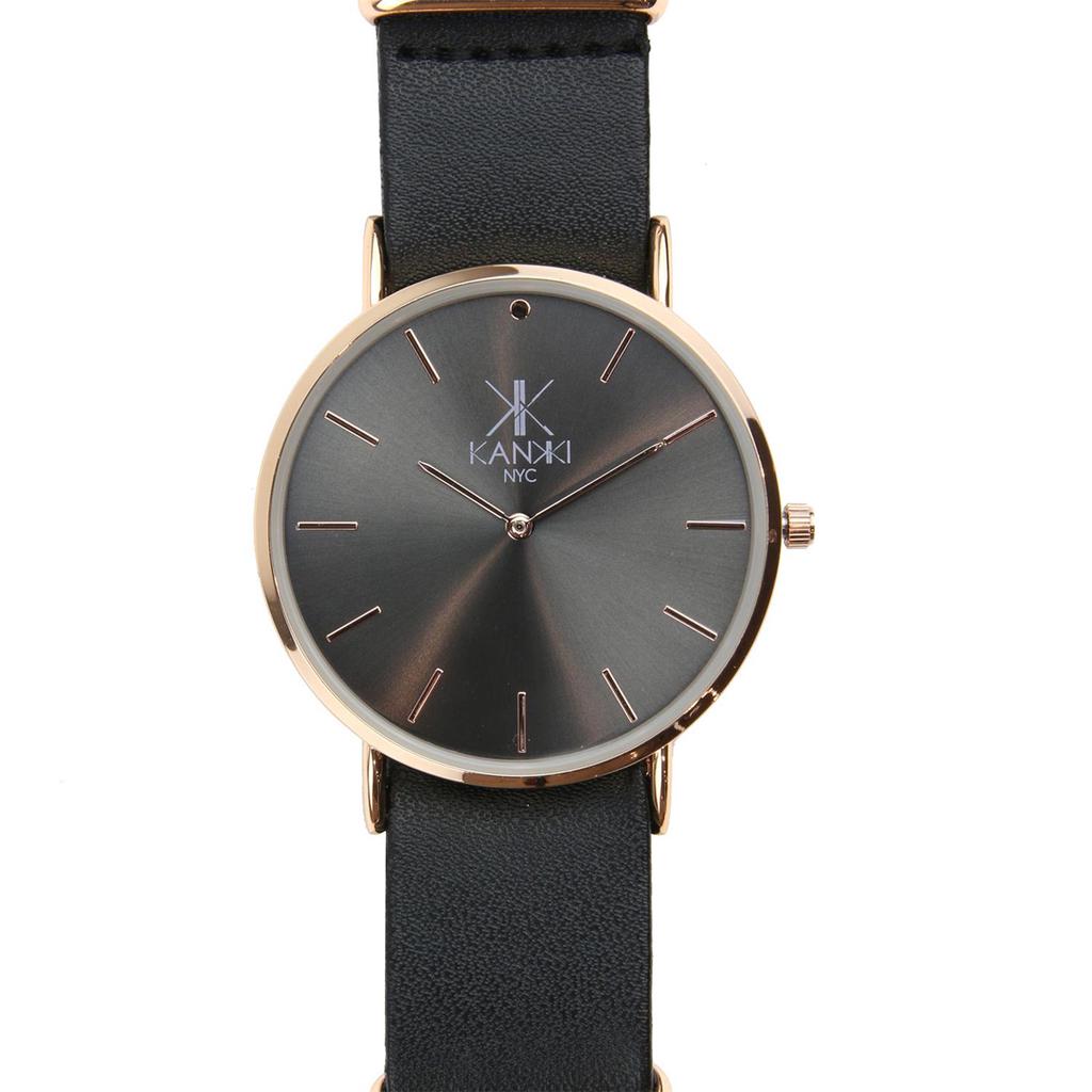 Les Trésors De Lily [Q4417] - 'Cameleon' Black Rose Gold Watch Box (2 Bracelets)