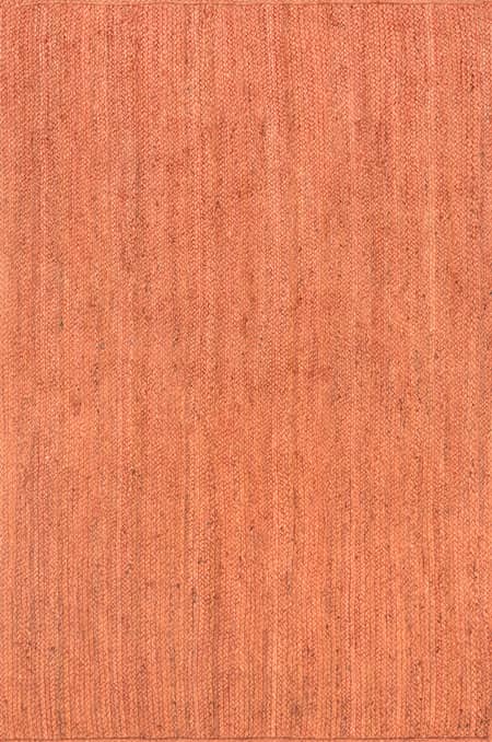 Rust Jute Braided Area Rug