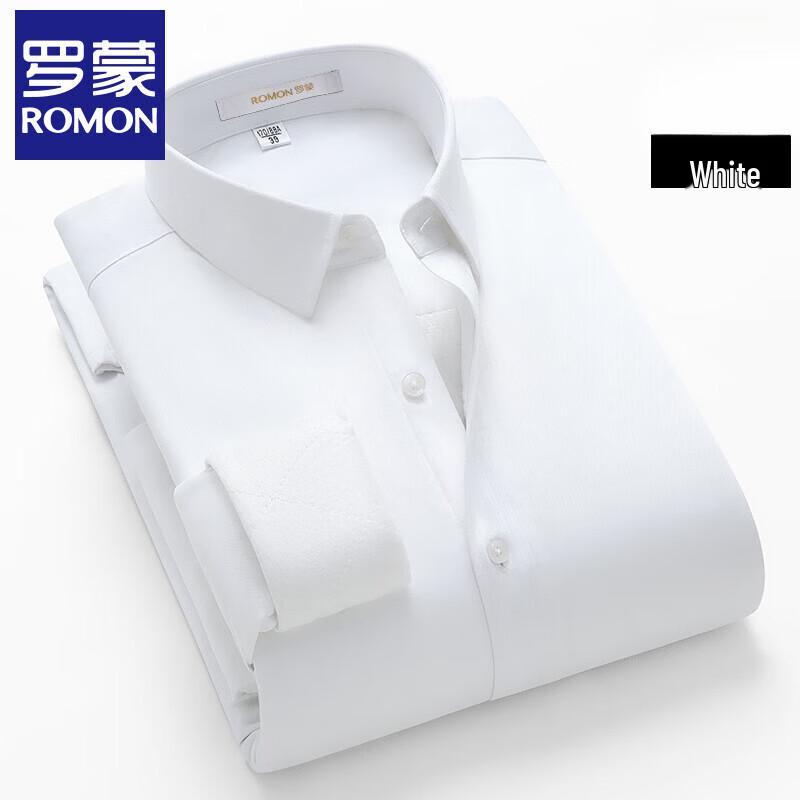 Romon 2025 Men s Premium Pure Cotton Non-Iron Warm Long-Sleeve Shirt 40
