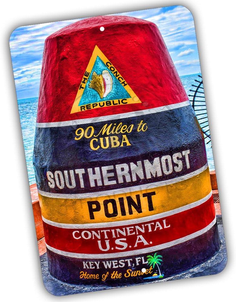 The Conch Republic Key West The Southernmost Point Metal SignAluminum 20x30cm(7.8x11.8inch)