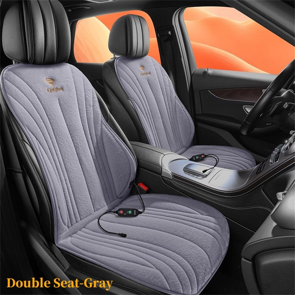 2 шт. Автомобильный подогреваемый чехол на сиденье Роскошный зимний толстый подогреваемый чехол-подушка на сиденье Подогреваемый коврик Автомобильные чехлы на передние сиденья