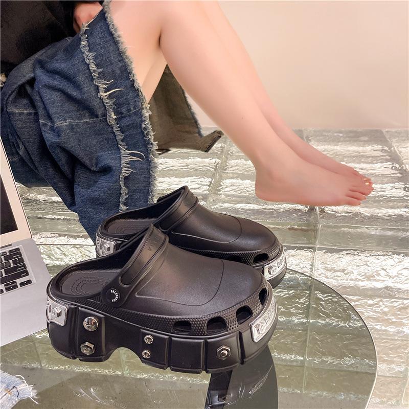 2025 Paris Stație Europeană pantofi cu orificii pentru brioșe platformă pentru bărbați de cuplu papuci cu cap de geantă sandale pentru femei antiderapante și deodorante