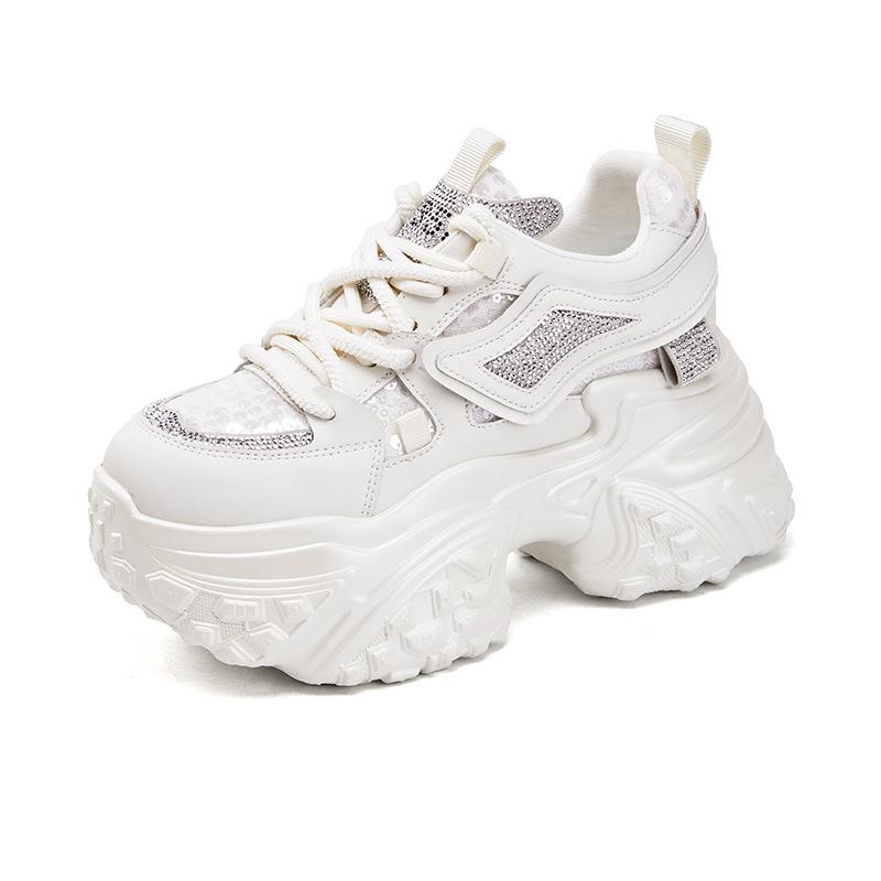 Thick soled dad shoes women's shoes 2026 new spring and autumn casual sports white shoes sponge cake