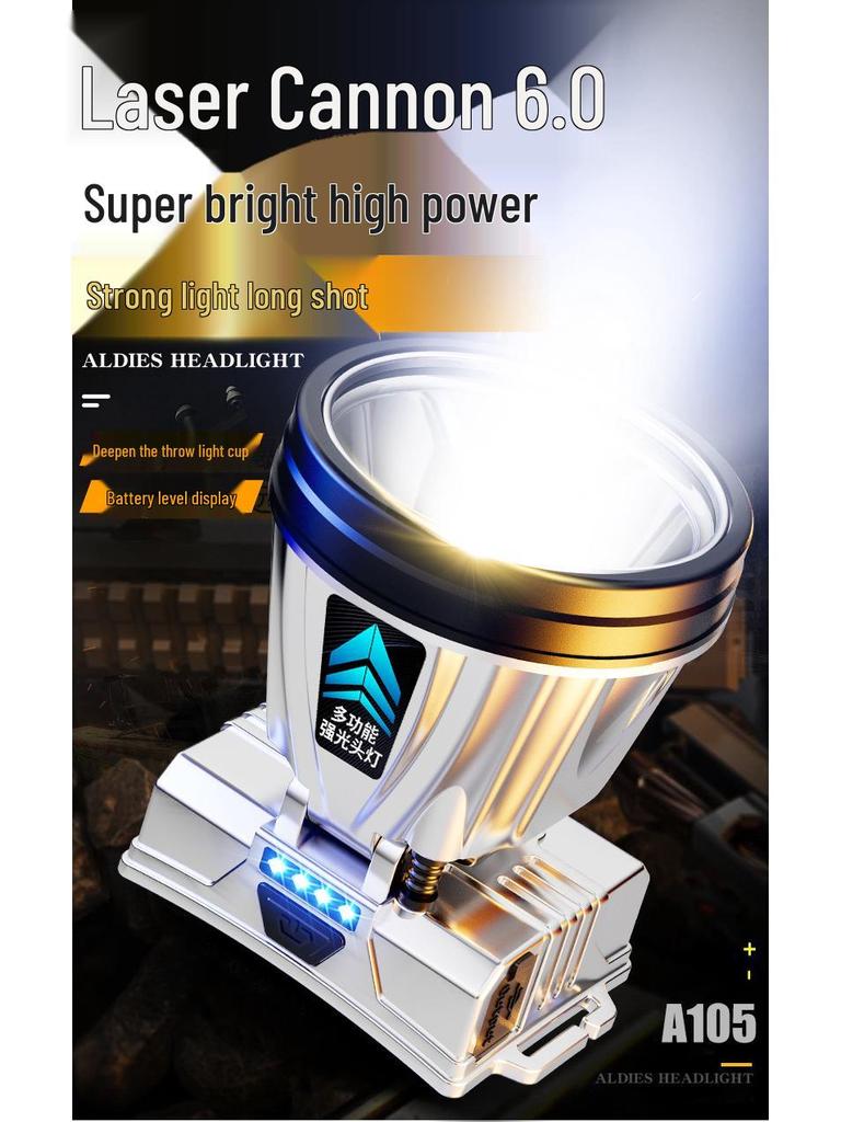 High-Brightness Rechargeable LED Headlamp for Night Fishing, Mining, Camping, and Outdoors