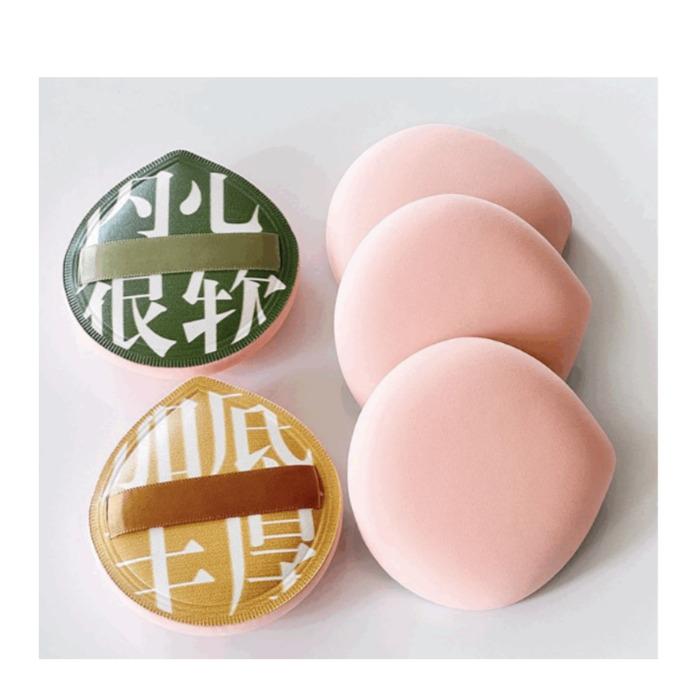 Okgurami XL Baby-Soft Mochi Foundation Cushion with Bum Puff + Case, 2pcs (Yellow Green)