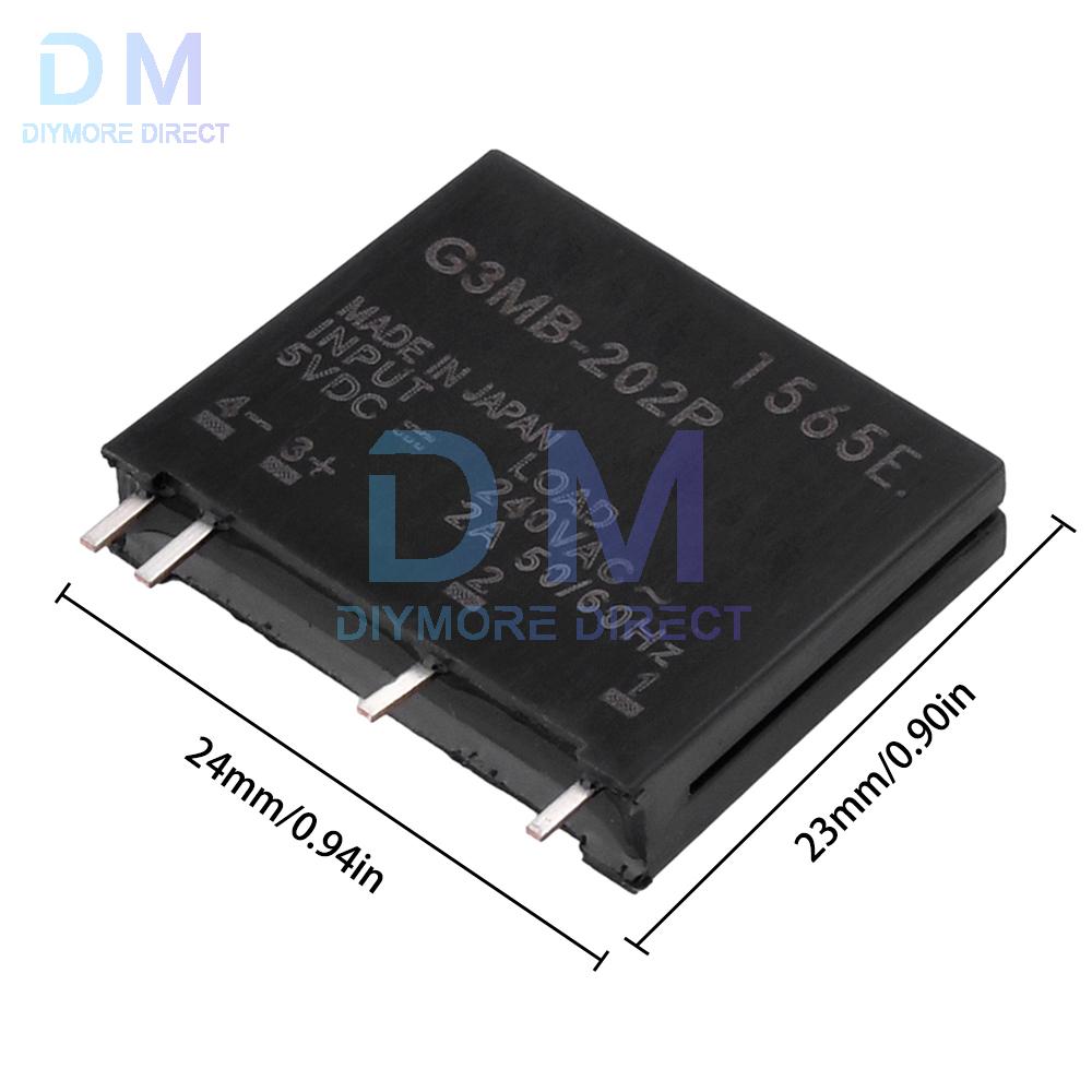1PCS/5PCS 5V 12V 24V DC-AC Solid State Relay Module G3MB-202P G3MB PCB SIP SSR AC 240V 2A Snubber Circuit Resistor Relay Switch