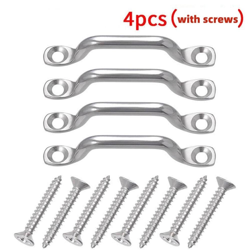 316 Stainless Steel Eye Pads With Screws – Rust-Proof Tie-Down Anchor Rings – 4 To 20 Pack Options For Boats, Kayaks, Garage, Workshop 4pcs