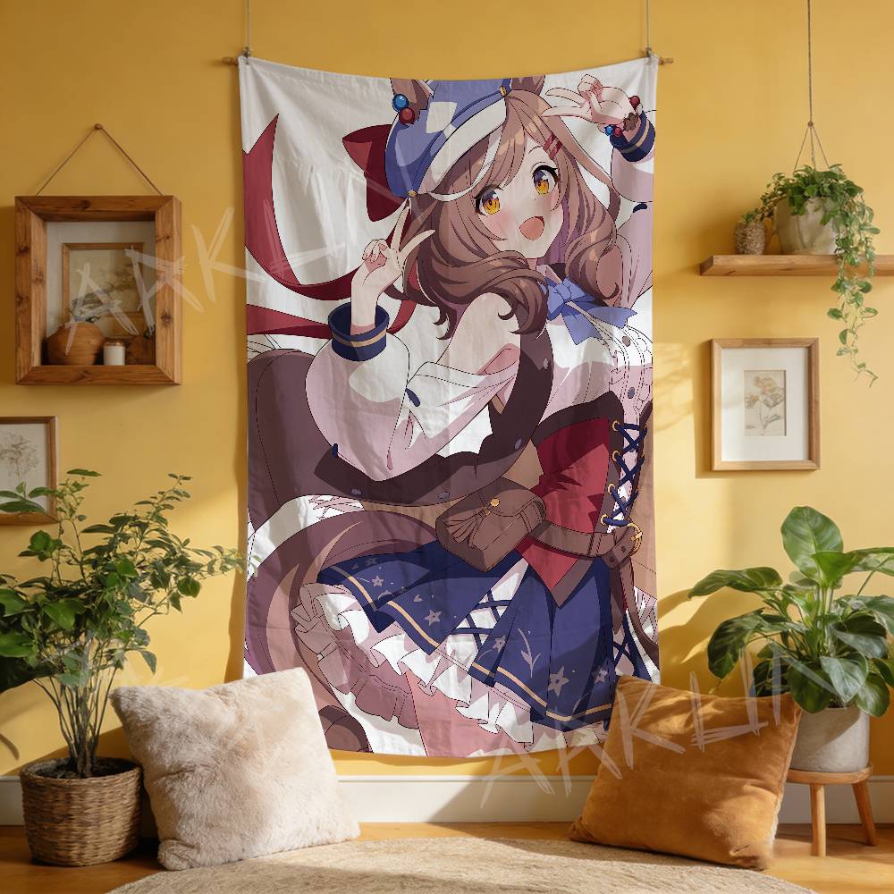 Tapestry Decorative Hot Uma Musume Anime Gaming Girl Tapestry Wall Art Hanging Dorm Background Cloth Banner Fans Gift Home Decor