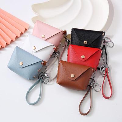 Mini Coin Purse Simple Portable Pu Leather Coin Bag Headphone Storage Bag Small Wallet Hand Strap For Women Men