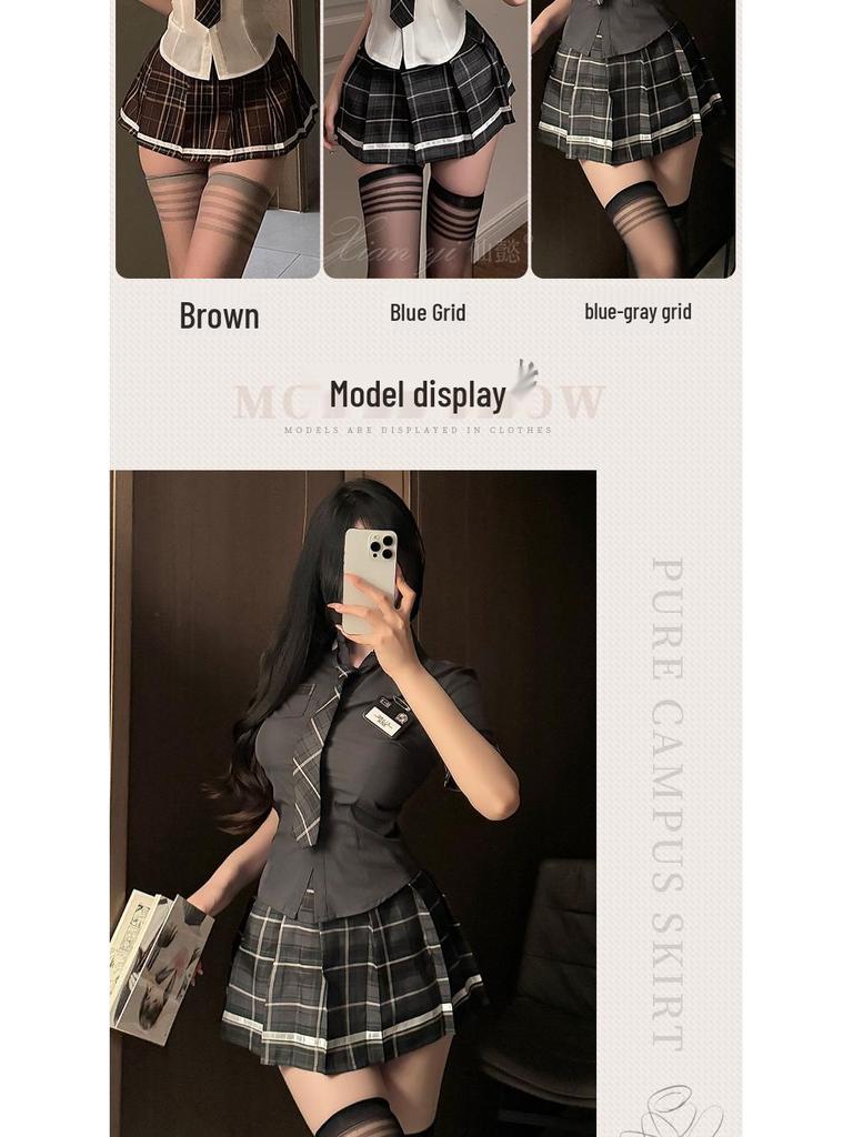 Xianyi Sexy Schoolgirl Cosplay Lingerie Set: Temptation JK Mini Skirt & Sukumizu Outfit for Women