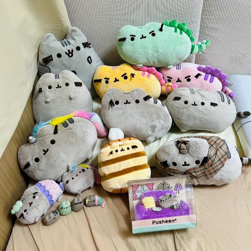 Kawaii Chocolate Cookie Fat Cat Plushie Soft Stuffed Animal Pillow Cat Sandwich Biscuits Ice Cream Doughnuts Pizza Burger Toys