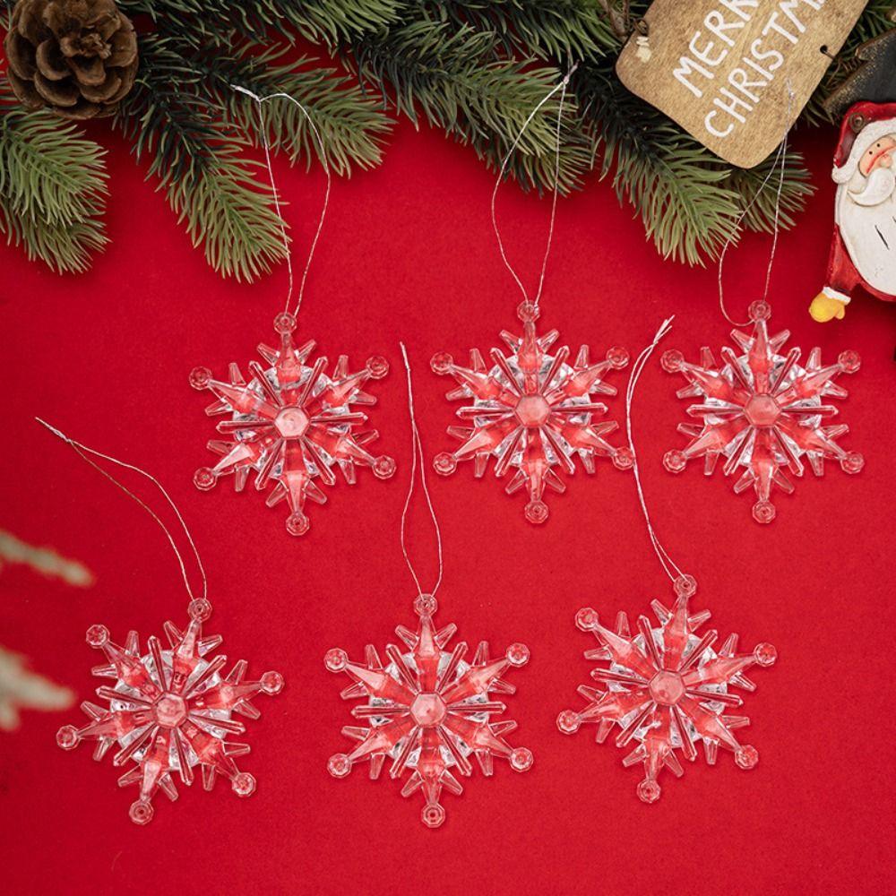4/6Pcs Cute Angel Snowflake Xmas Pendant Acrylic Transparent Christmas Hanging Ornament Christmas Tree Decoration Christmas