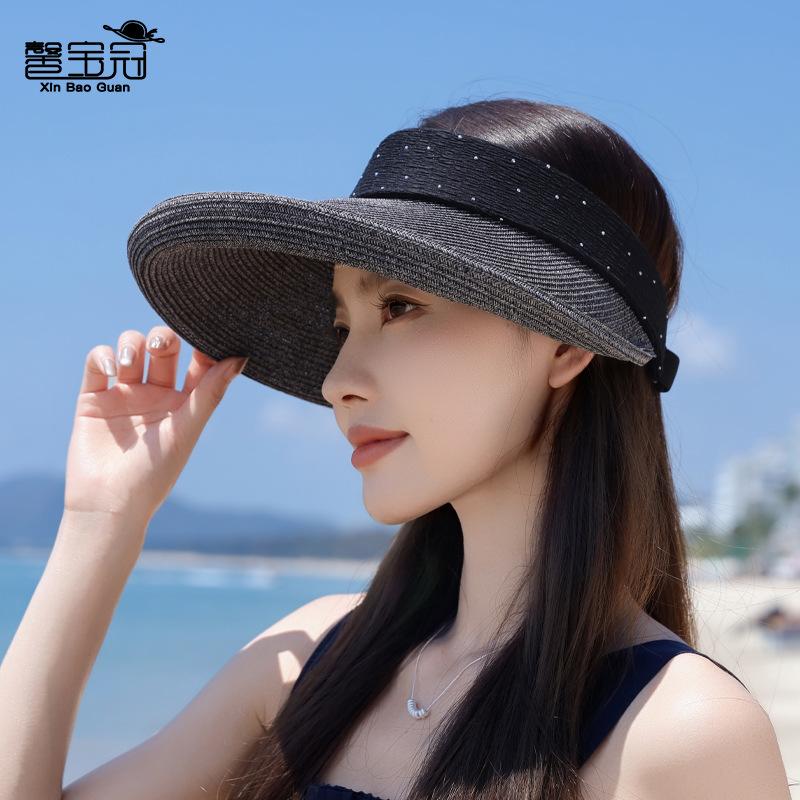 Summer Cool Straw Hat Children Outdoor Big Brim Sun Hat Travel Vacation Sun Protection Hat Versatile Fashion Empty Top Hat