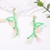 Fresh Idyllic Elegant Flower Pendant, Handwoven Beaded Earrings, Fashionable and Cold Travel Women's Models